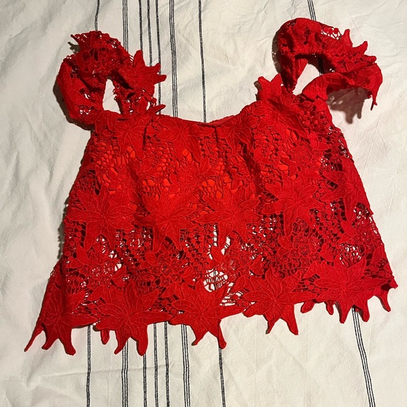 ASTR off the shoulder lace crop top - Picture 2 of 3